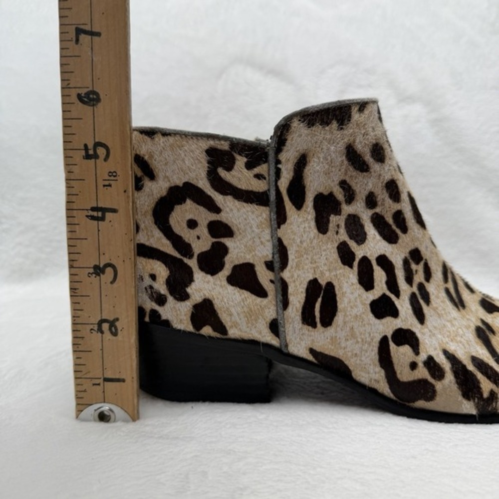 Sam Edelman Leopard Print Ankle Bootie Animal Hair Mob Wife Esthetic Glam‎ Edgy - Picture 12 of 16